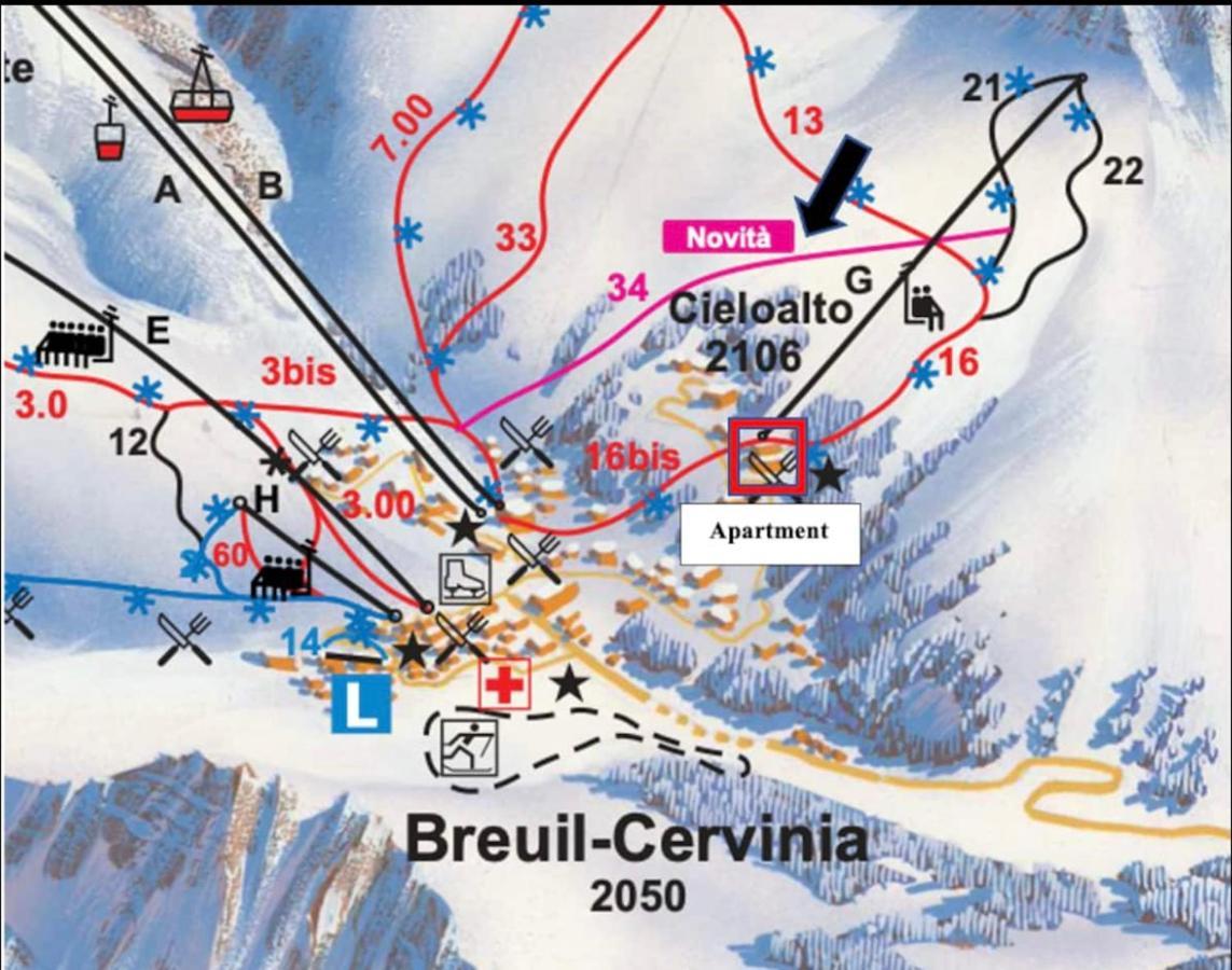 Monolocale La Terrazza Sulla Neve-Cervinia Lägenhet Breuil-Cervinia Exteriör bild